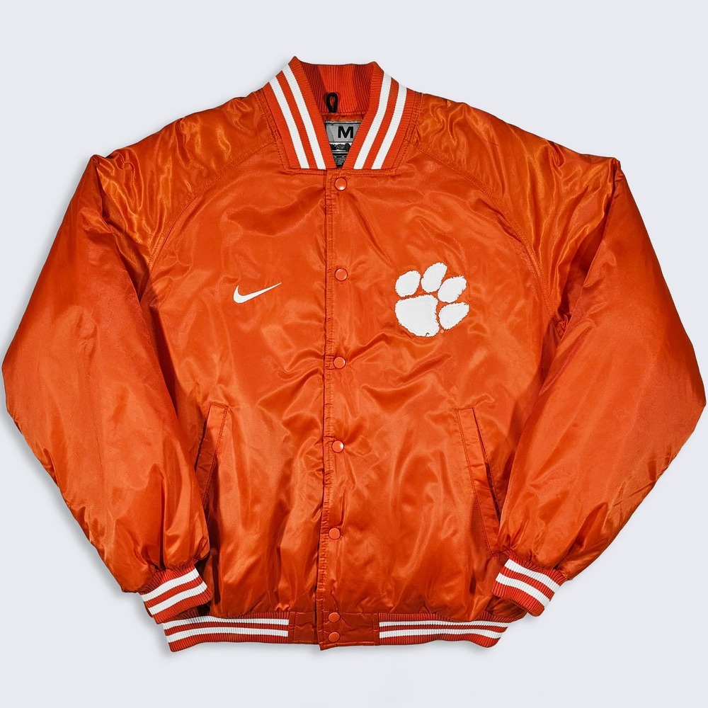 Clemson Tigers Vintage 90s Nike Satin Bomber Jacket